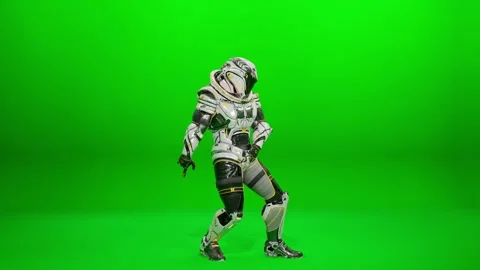 Starship Crew Action Sequence on Green Screen Stock Footage 318339002