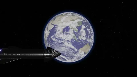 Starship fleet in space Stock Footage 132189985