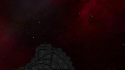 Starship in an Interstellar Nebula Stock Footage 84960353