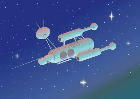To The Stars.Spaceship 库存插图
