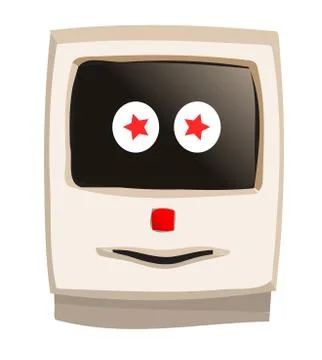 Starstruck Face Beige Computer Stock Illustration