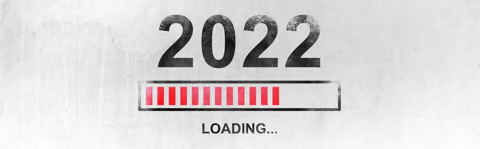 Start 2022 concept. Loading new year 2022. 3D illustration Stockillustratie