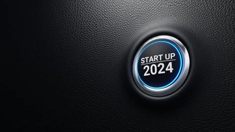 Start Up 2024 push button. Start, career, business strategy. 3d loop animation Stock Footage 263643622