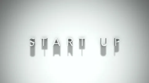 Start up 3D title animation with shadows on a white background Stock Footage 297456951