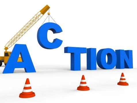 Start Action Indicates Do It And Acting 3d Rendering Ilustración de archivo