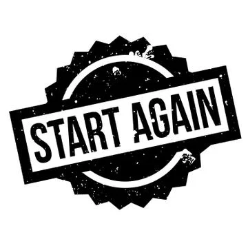 Start Again rubber stamp Stock Illustration