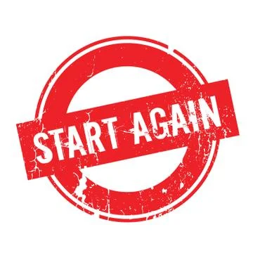 Start Again rubber stamp Stock Illustration