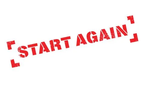 Start Again rubber stamp Stock Illustration