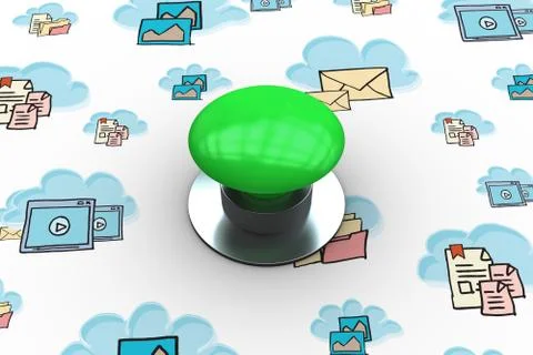 Start against cloud computing doodle Illustrazione stock