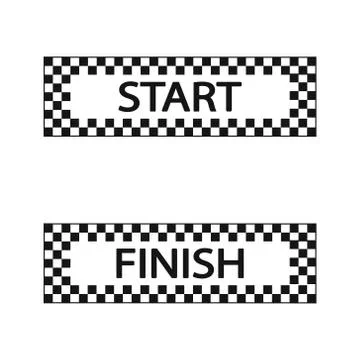 Start and finish flag, vector illustration set. Isolated. Stock Illustration