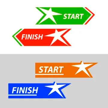 Start and finish, vector sticker, button An image with a star similar to the Stock Illustration