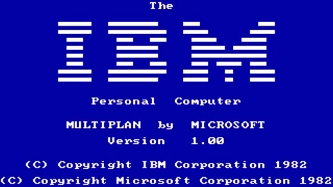 Start and Help instructions of first version IBM Multiplan 1.0 Computer History Stock Footage 246694382