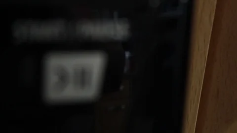 Start and pause button pull focus 스톡 동영상 111763217