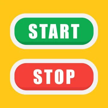 Start and stop button vectors Stock Illustration