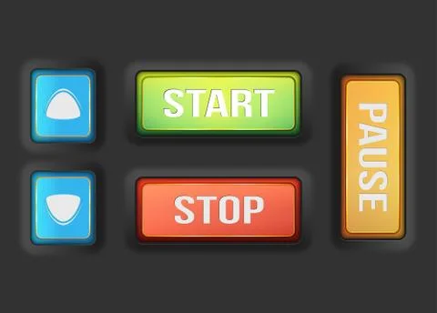 Start and stop buttons Stock Illustration