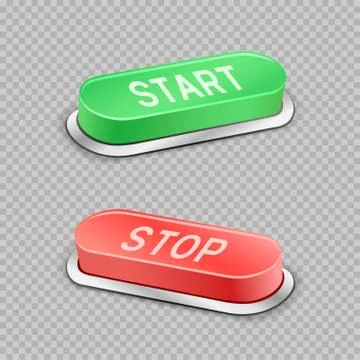 Start and stop buttons transparent Stock Illustration