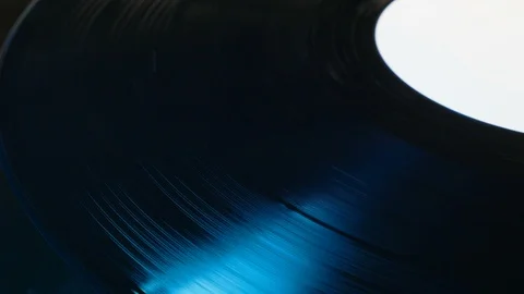 Start and stop closeup vinyl record Stock Footage 92522201