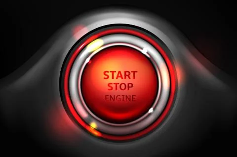 Start and stop engine vector car ignition button イラスト素材