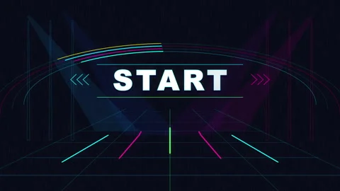Start animation loop hud interface technology cyber neon futuristic Stock Footage 346545508