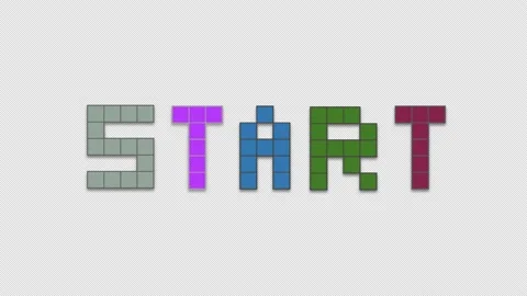 Start Animation Pixel Text, Alpha Channel Stock Footage 237716769