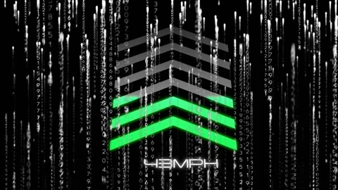 On start arrow segments lighting while speed updating and code falling showing Stock Footage 330725474