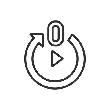 Start automatically, icon in line design. Start automatically, auto starts Stock Illustration
