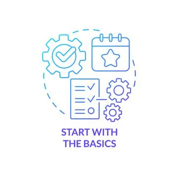 Start with basics blue gradient concept icon Stock Illustration