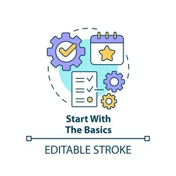 Start with basics concept icon Stock Illustration