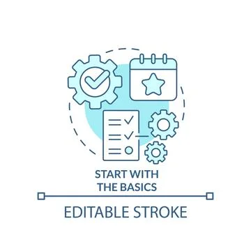 Start with basics turquoise concept icon Stock Illustration