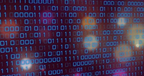 On start binary grid staying static while colored backdrop pulsing and shifting Stock Footage 309679052