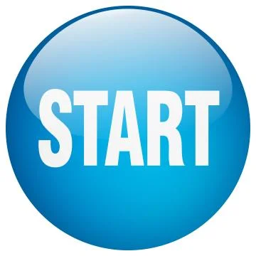 Start blue round gel isolated push button Stock Illustration