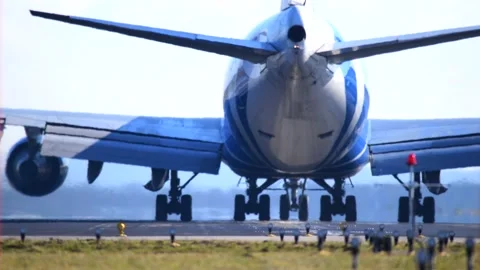 Start of a boeing 747-400 ERF Stock Footage 149977623