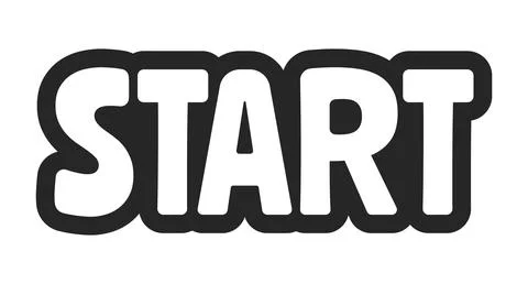 Start bold outline call to action sticker Stock Illustration