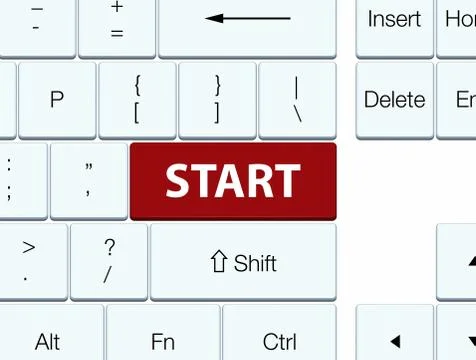 Start brown keyboard button Stock Illustration
