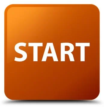 Start brown square button Stock Illustration