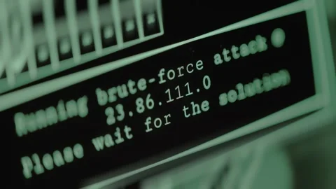 Start brute force attempt button, macro view of finger tapping the button Stock Footage 292447943