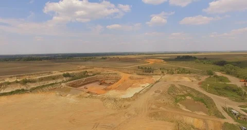 Start of the building large construction site in field Video stock 93505486