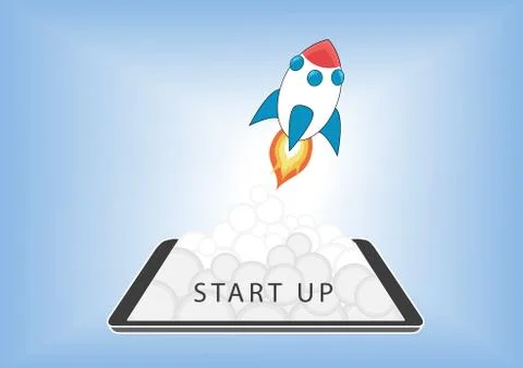 Start up business concept for mobile app development Stock Illustration