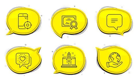 Start business, Text message and Seo phone icons set. Friends chat sign. Vector Stock Illustration