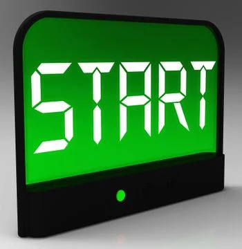 Start button on clock shows beginning or activating Stock Illustration