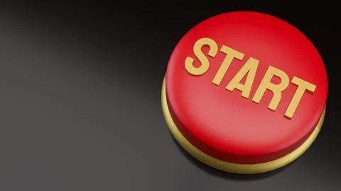 Start Button Concept for Business Launch and New Beginning 3d render. Stock Illustration