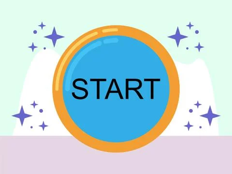 Start Button Concept Illustration Style Stock Illustration