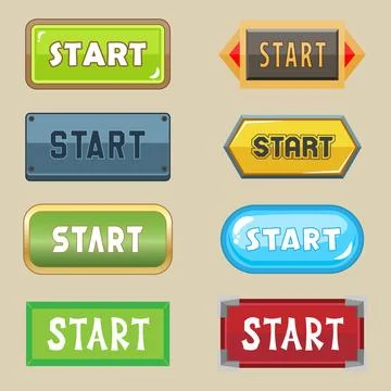 Start Button Game Pack Stock Illustration