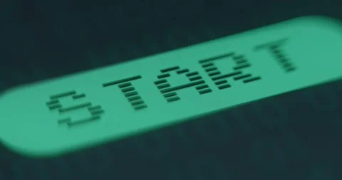Start button in a hacker style Stock-Footage 323366828
