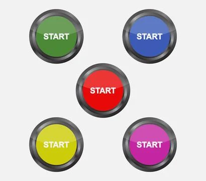 Start button icon illustrated in vector on white background Stock Illustration
