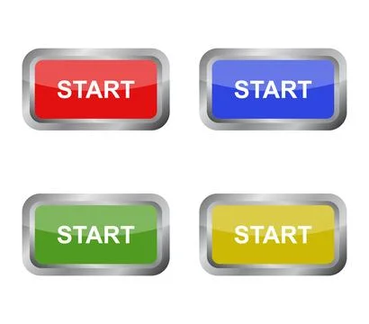 Start button icon illustrated in vector on white background Stock Illustration