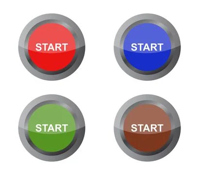 Start button icon illustrated in vector on white background Stock Illustration