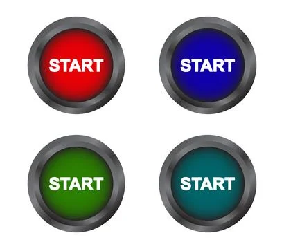 Start button icon illustrated in vector on white background Stock Illustration