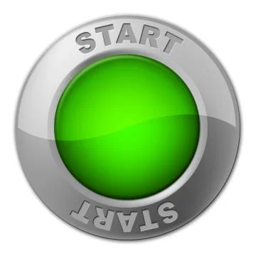 Start button indicating act now and knob Stock Illustration