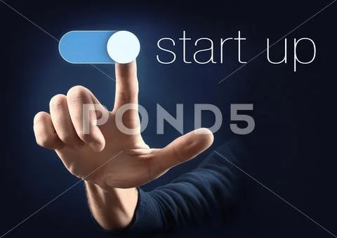 Start up button Stock Photos